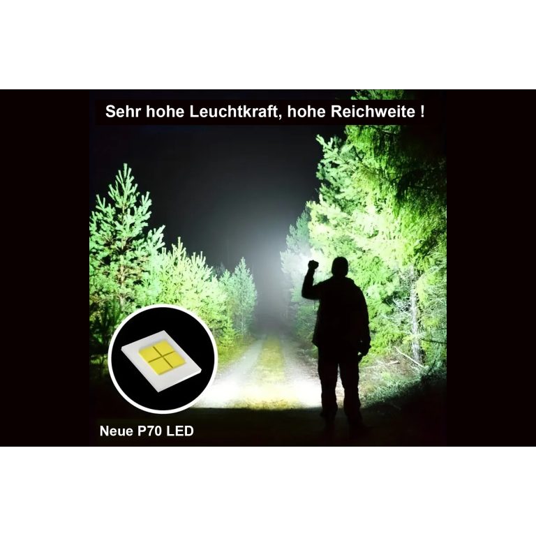 LED Taschenlampe mit XHP70.2 LED Chip – Ansicht 2